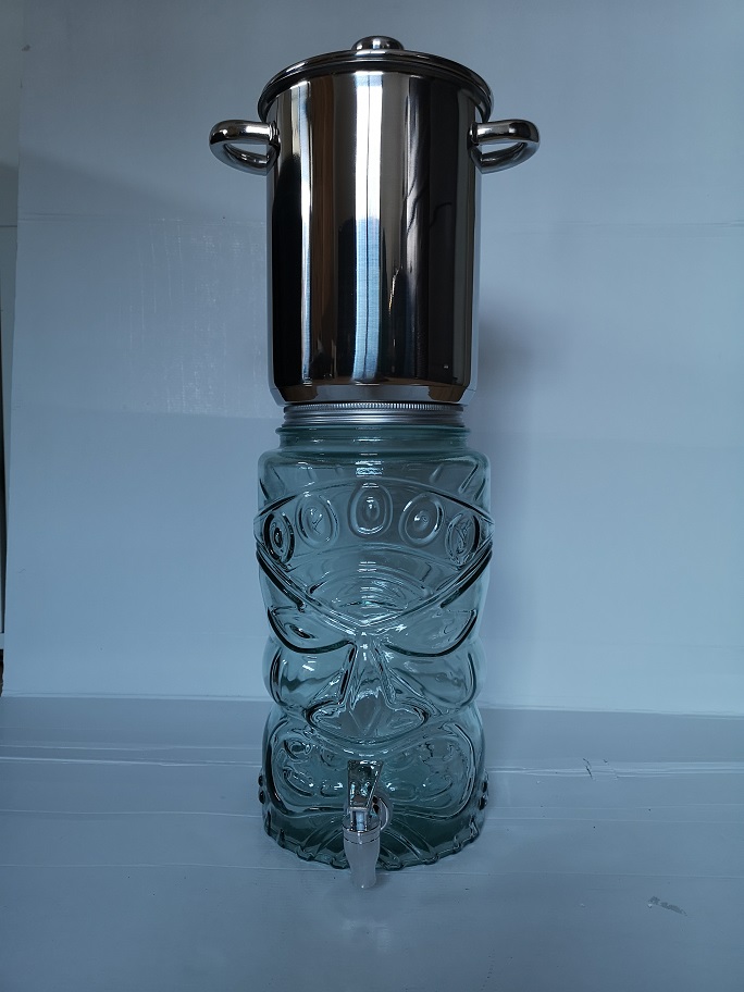 filtre à eau domestique totem 5 litres inox verre